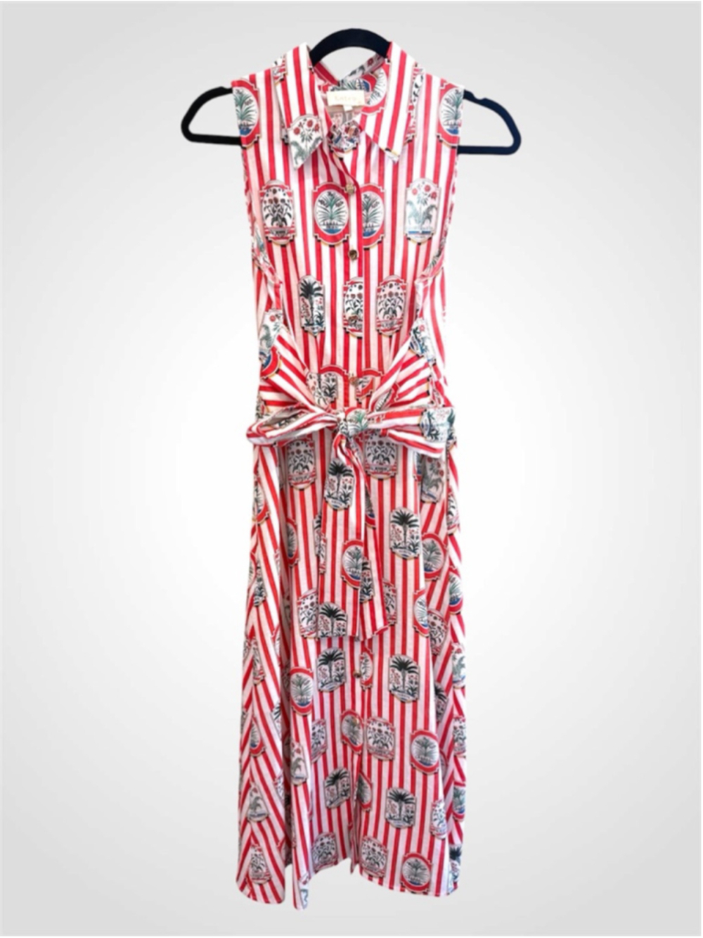 Entro Willow Wild Flower Sleeveless Midi Dress in Red Size S